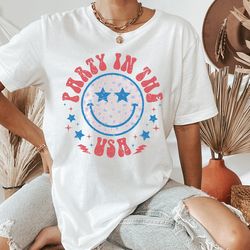 4th of july shirts for women, womens 4th of july t shirt, party in the usa, retro 4th of july tee, july 4th shirts for h