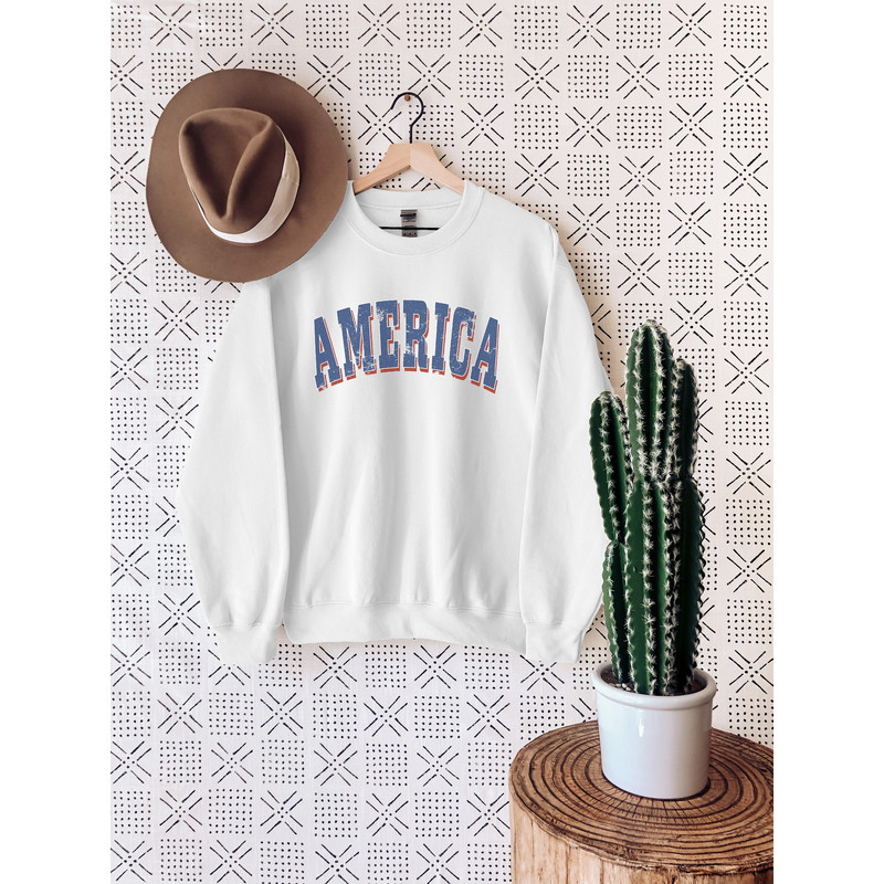 America Sweatshirt, USA Sweatshirt, 4th of July Oversized Sweatshirt, July 4th Varsity Letter Sweatshirt, Distressed Graphic.jpg