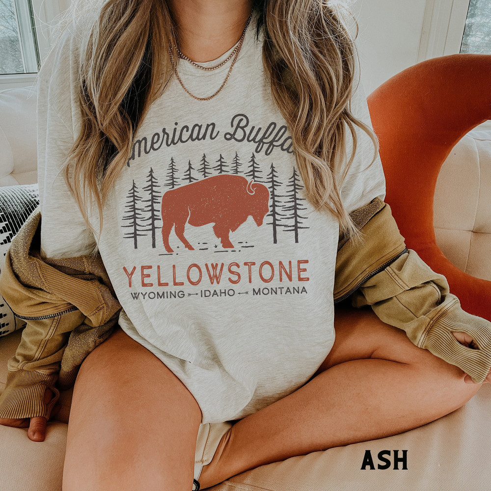 American Buffalo Shirt, Yellowstone Park Shirt, Camping Shirts, Hiking T Shirt, Nature Shirts, Road Trips Shirts, RV Shirt, Travel Shirts.jpg