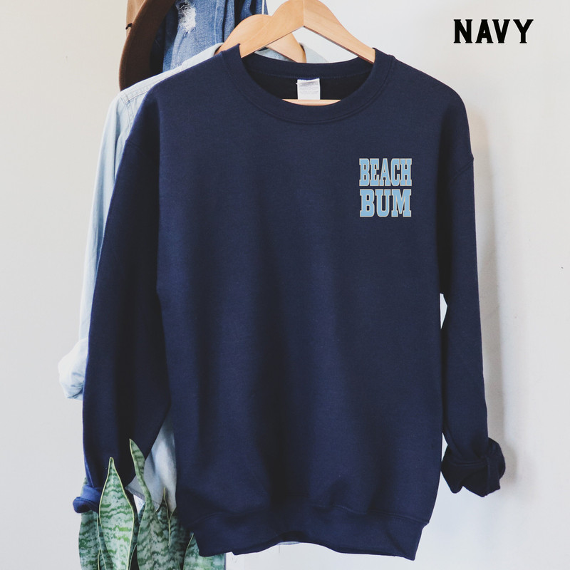Beach Bum Sweatshirt, Oversized, Pocket Design Beach Hoodie, Matching Family Beach Vacation Group Sweatshirts, Beach Ocean Lover Gift.jpg