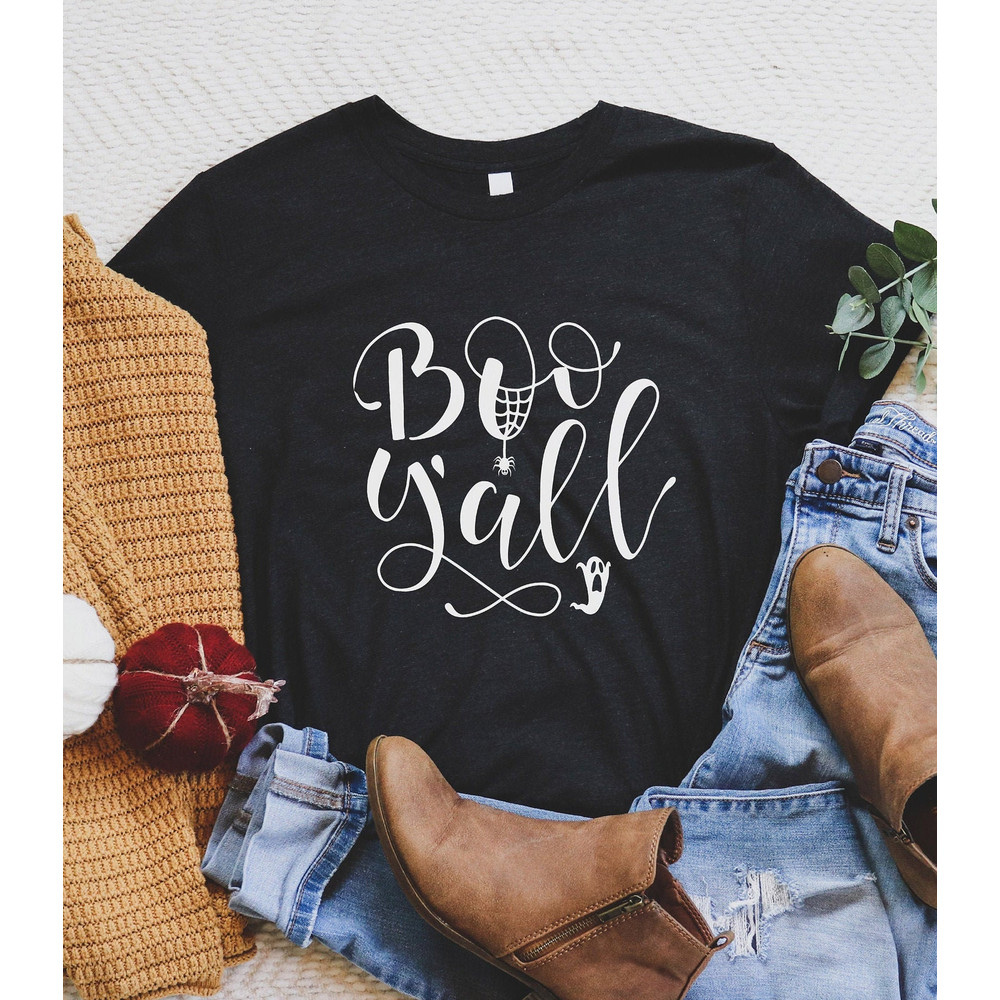 Boo Y'all Halloween T-Shirt Southern Halloween Tee Funny Halloween Shirt Halloween Shirt for Women Cute Halloween Tee short sleeve.jpg