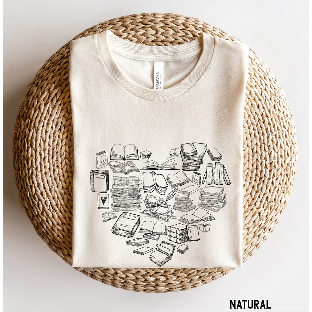 Book Heart Shirt, Book Lover Shirts for women, Women's Reading Shirt, Read Across America Shirt for Teacher, Bibliophile, Bookish Gift.jpg
