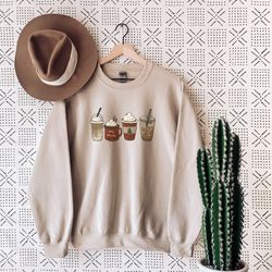 christmas sweatshirt for women, coffee sweatshirt, cute christmas sweater, cozy holiday sweatshirt 1