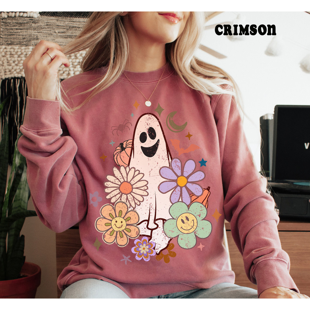 Comfort Colors Bloom Skull Sweatshirt, Halloween Hoodie, Floral Skull Boho, Womens Fall Sweater, Flower Skull Skeleton Crew, Skeleton Hoodie.jpg