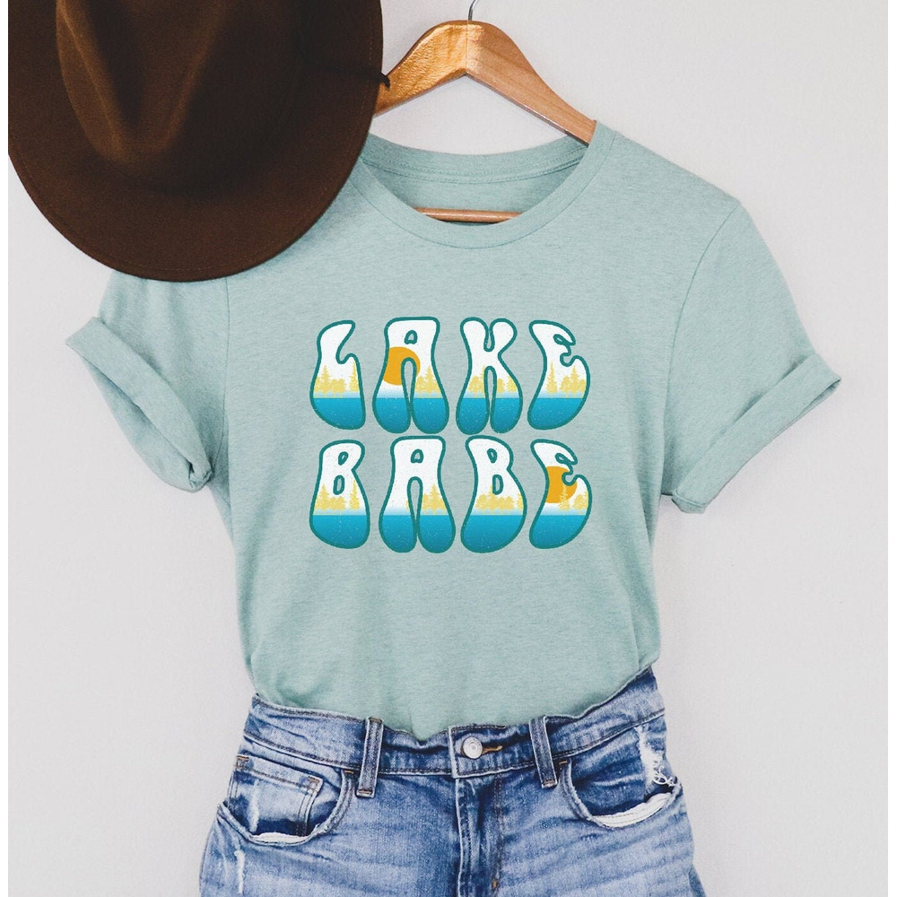 Women's Lake Babe Retro Shirt, Lake Life Shirt, Lake Lover Shirt, Vintage Lake Tee for her, Spring Summer Lake Vacation T Shirts.jpg