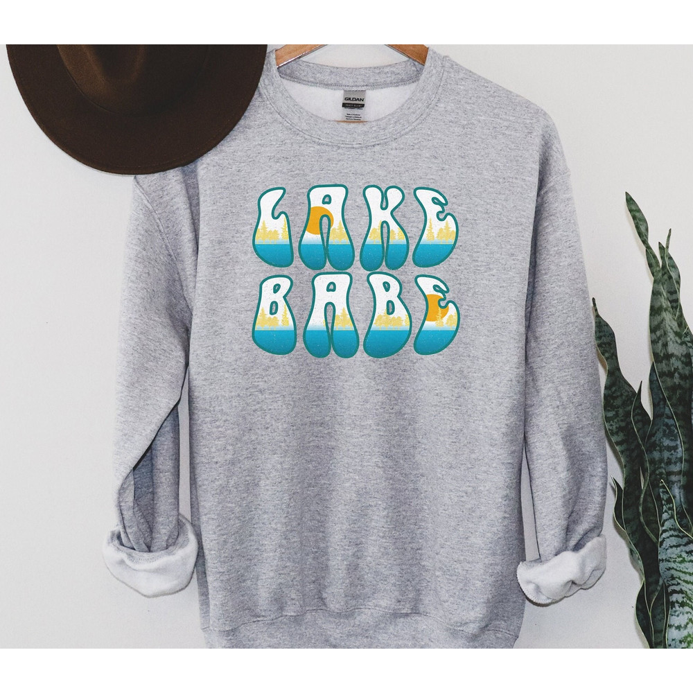 Women's Lake Retro Graphic Sweatshirt, Lake Life Sweatshirt, Water Ski, Wake Surf, Boating Sweatshirt for her, Spring Summer Boat Sweatshirt.jpg