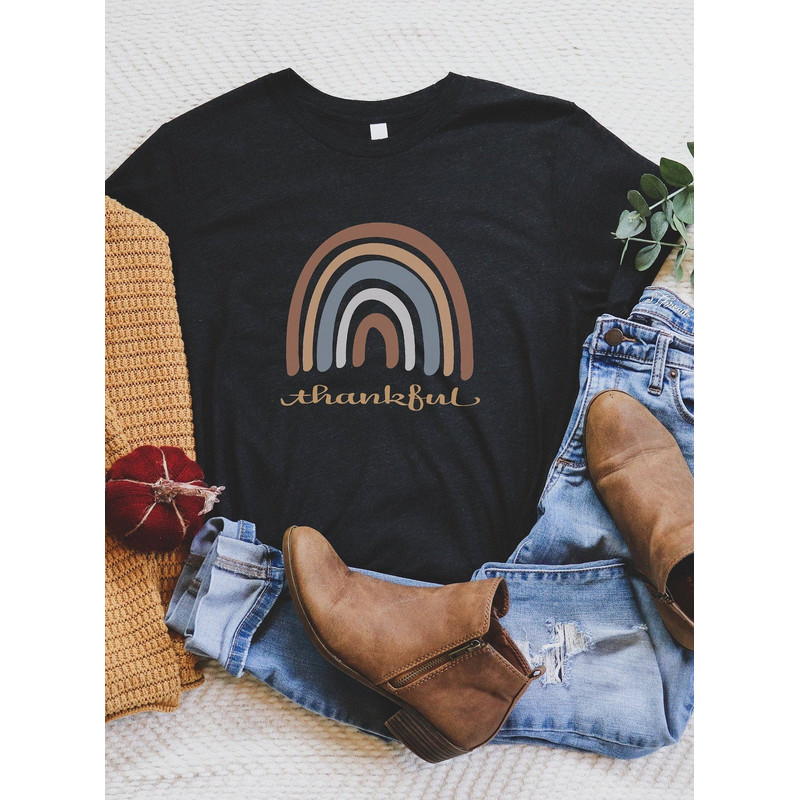 Women's Positive Inspirational Graphic T Shirt, Grateful Thankful Rainbow Shirt, Rainbow Boho Tee, Mom shirt, Mama Shirt, Gift for mom.jpg