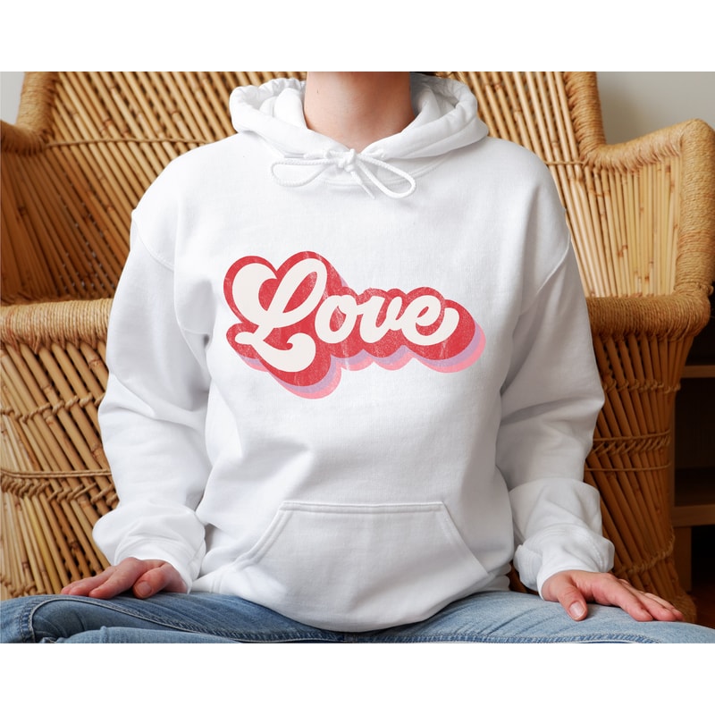 Women's Retro Love Hoodie, Distressed Love Graphic, Spring sweatshirt for her, Travel Sweatshirt, Hiking Sweatshirt, Gift for her.jpg