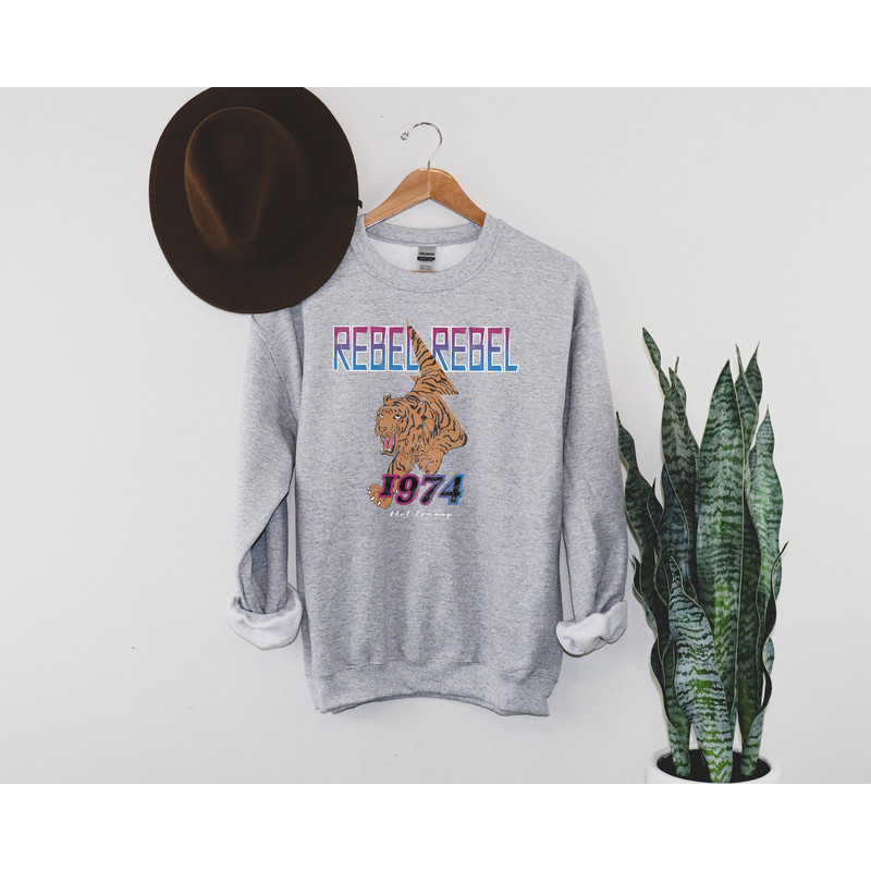 Womens Rebel Rebel Bolt Vintage Distressed Graphic Tiger Crew Sweatshirt, 70s Rock Band Sweatshirt for her, Gift for Wife, Mom.jpg