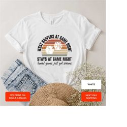 what happens at game night, family game time shirt, drinking shirt, board game lover, boardgame shirt, gamer shirt, boar