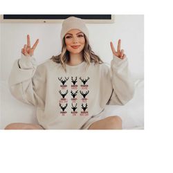 reindeer meat christmas sweatshirt, hunter deer sweater, santa's reindeer cuts of meat shirt, funny reindeer t-shirt