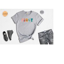 word art first grade teacher shirt, first grade shirt, first day of school, teacher appreciation, back to school shirt,