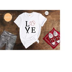 baseball heart shirt, love of baseball t-shirt, baseball player tee, baseball fan shirt, game day t-shirt