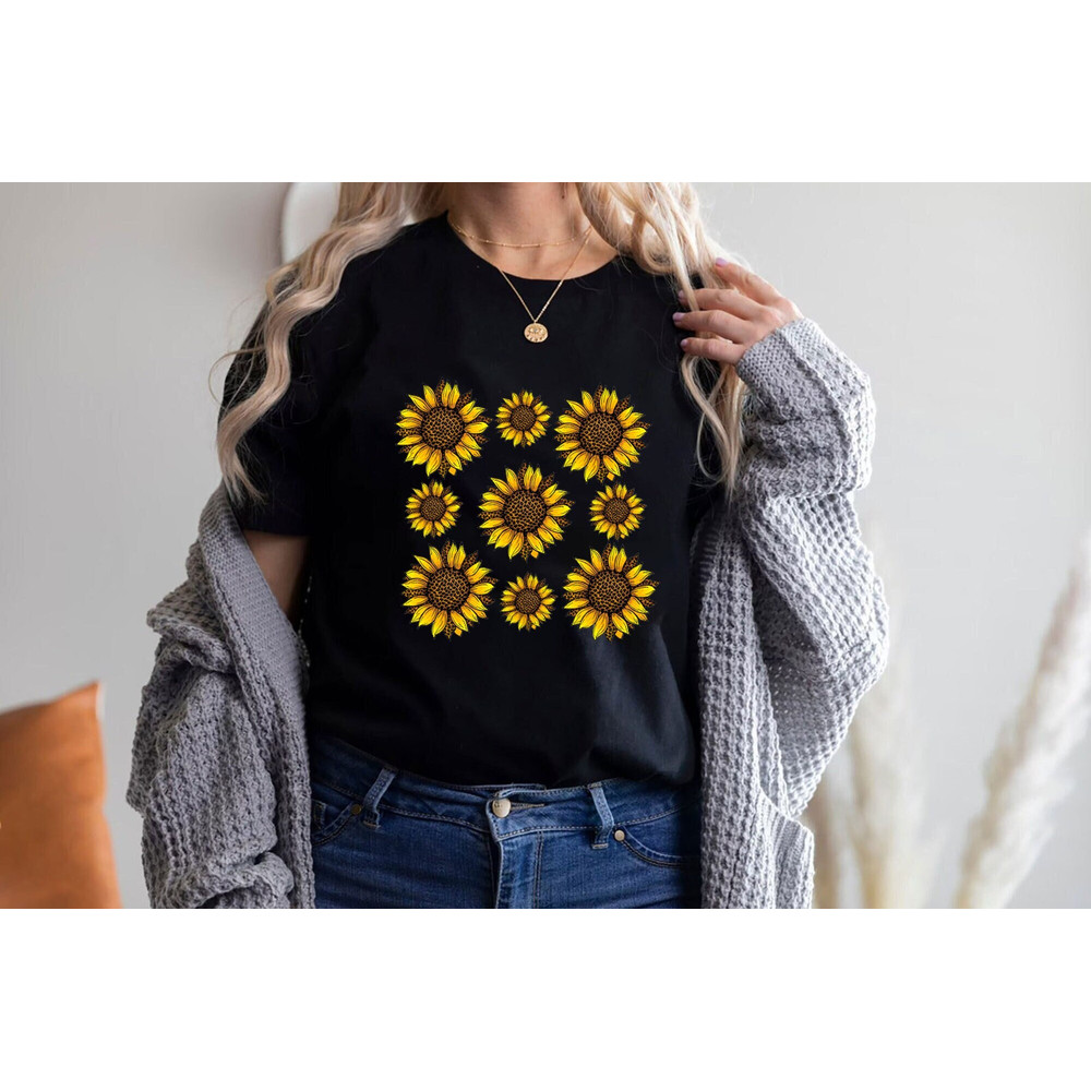 Sunflower Leopard Shirt, Womens Flowers Shirt, Plant Sunflower Shirt ,Leopard Print Shirt ,Floral Shirt, Flower Print Shirt, Sunflower Shirt.jpg