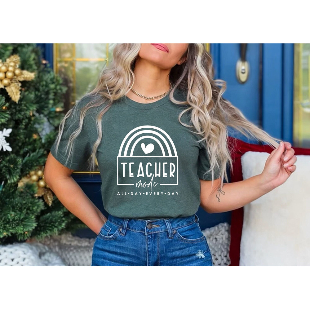 Teacher Mode Shirt, Gift For Teacher, Teacher Shirts, Teaching Shirt, Teacher Gift, Funny Teacher Shirt, Teacher Life, All Day Every Day.jpg