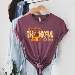 thankful,grateful,blessed with turkey shirt, thanksgiving tshirt, fall vibes shirt, fall turkey shirt, thanksgiving fami
