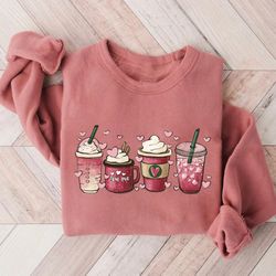 valentine coffee sweatshirt, womens cute valentine shirt, cozy love sweatshirt, women valentine sweater, funny valentine