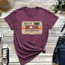 vintage 1981 retro shirt, vintage 1981 shirt, 42nd birthday, 42nd birthday gift, 42nd birthday party, 42nd birthday shir