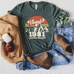 vintage 1981 retro shirt, vintage 1981 shirt, 42nd birthday, 42nd birthday gift, 42nd birthday party, 42nd birthday shir