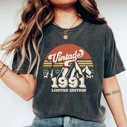vintage 1991 shirt, 32nd birthday gift for women, 1991 retro shirt, 32nd birthday woman,32nd birthday gift for men,32nd