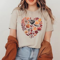 vintage fall leaves shirt, autumn leaves sweatshirt, fall heart shirt, thanksgiving shirt, pumpkin spice tee, fall teach