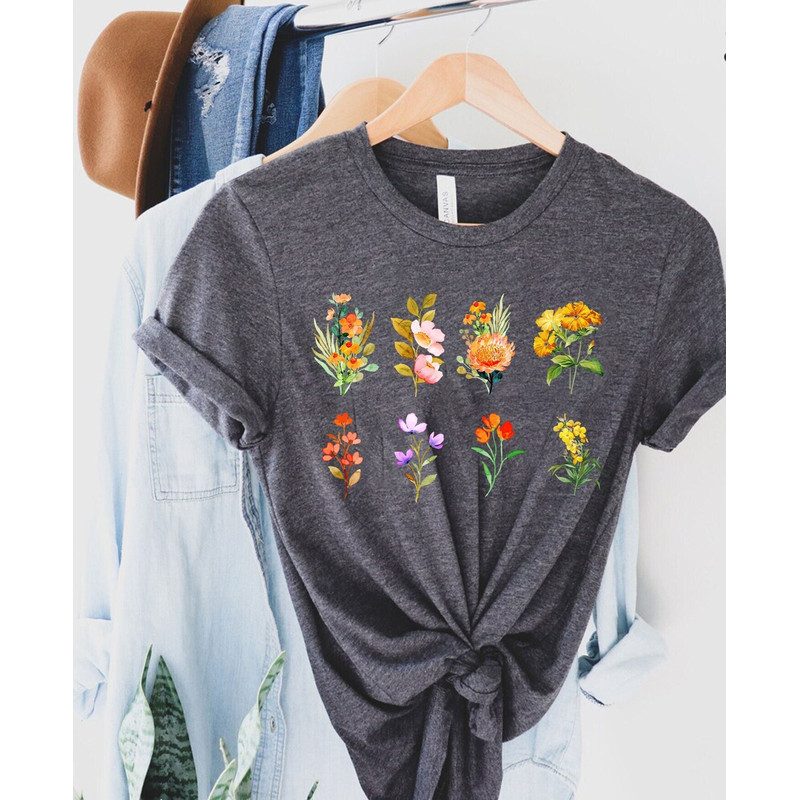 Wildflower Shirt, Vintage Flower Shirt, Floral Shirt, Flower Shirt, Gift for Women, Ladies Shirts, Best Friend Gift Shirt, Botanical Shirt.jpg