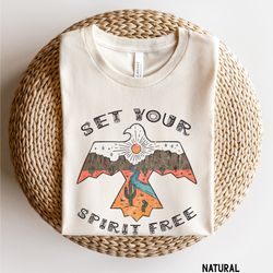 thunderbird desert free spirit womens graphic t shirt, native american inspired eagle shirt for women, boho southwest de