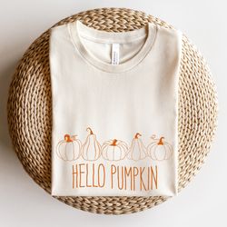 toddler hello pumpkin shirt, minimal pumpkin shirt, toddler thanksgiving shirt, pumpkin patch tee, toddler fall shirts,
