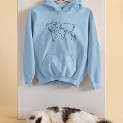 travel hooded sweatshirt, airplane hoodie, world map hoodie, travel gift, travel sweater, unisex hoodie, adventure explo