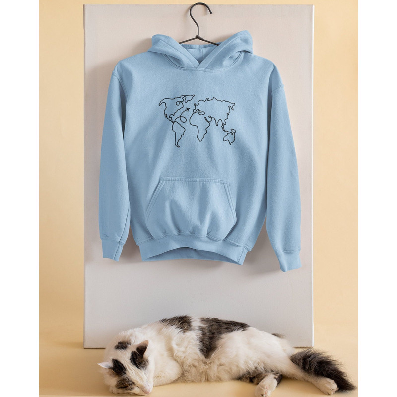 Travel Hooded Sweatshirt, Airplane Hoodie, World Map Hoodie, Travel Gift, Travel Sweater, Unisex Hoodie, Adventure Explore Wanderlust Tee.jpg