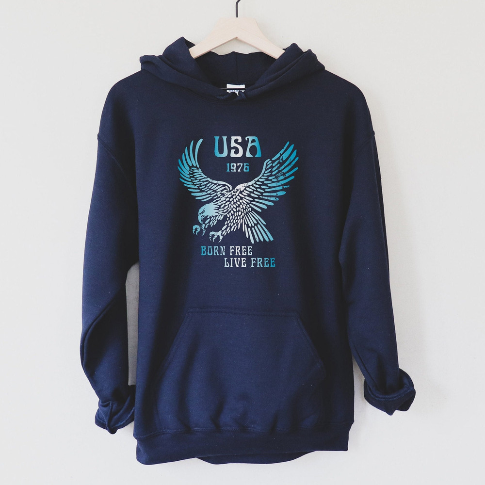 USA Eagle Hoodie, Vintage Patriotic Hooded Sweatshirt, Retro 4th of July Unisex Hoodie, Memorial Day Hoodie, Veterans Day Pullover.jpg