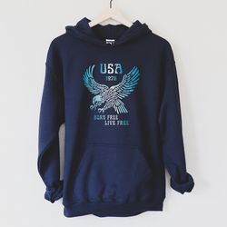 usa eagle hoodie, vintage patriotic hooded sweatshirt, retro 4th of july unisex hoodie, memorial day hoodie, veterans da