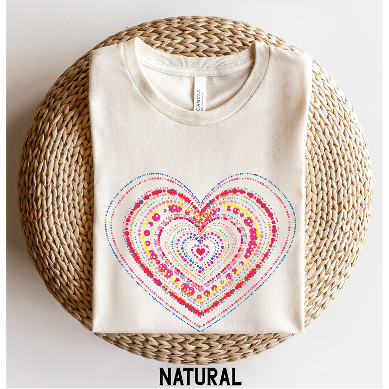 Valentine's Day Shirt for Women, Dotted Heart TShirt, Women's Valentines Day Tee, Minimal Valentine, Spring Shirts, Gift for Her.jpg