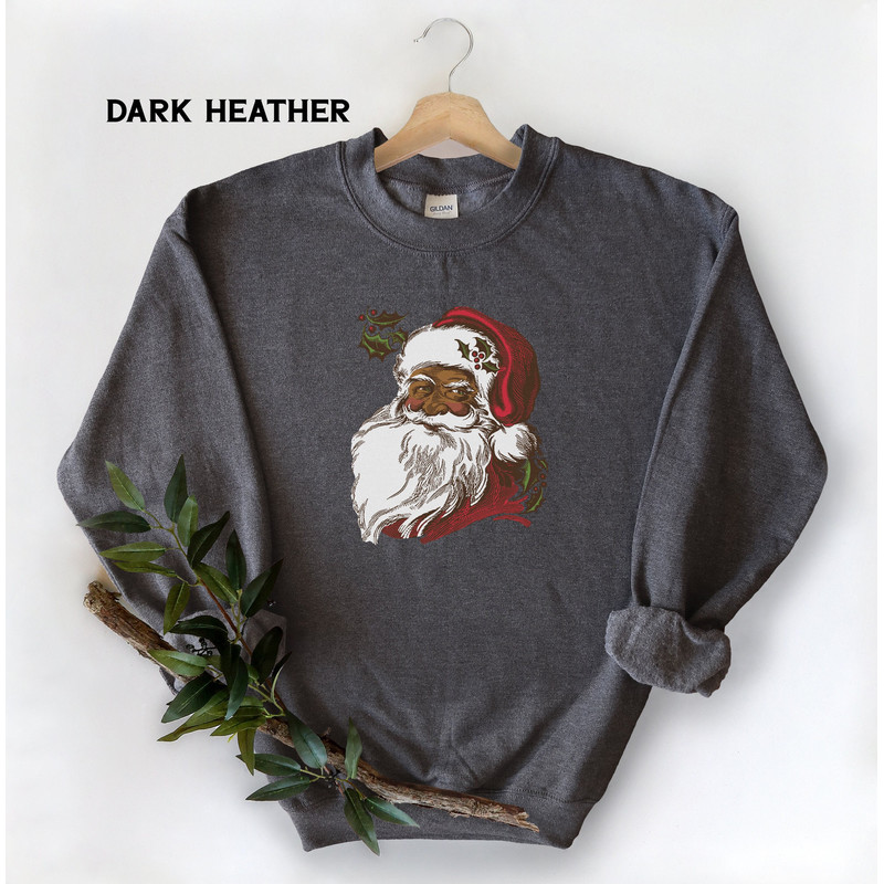 Vintage Black Santa, Christmas Sweatshirt for Women, Retro Christmas Sweater, African American Santa, Christmas Crewneck, Equality Shirt 1.jpg
