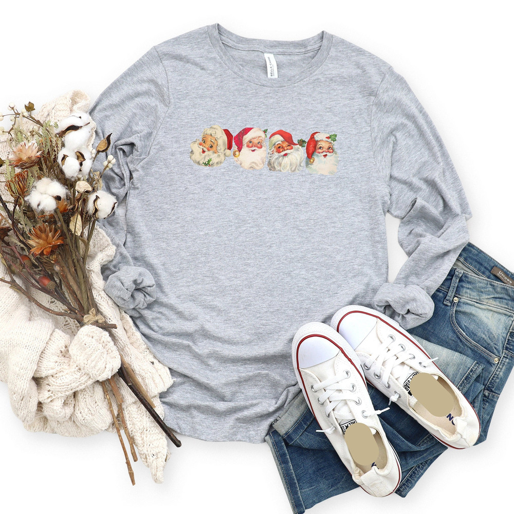 Vintage Santa Shirt, Retro Santa Claus Tee, Vintage Christmas Shirts for Women, Retro Christmas Long Sleeve Tee, Classic Christmas Shirts.jpg