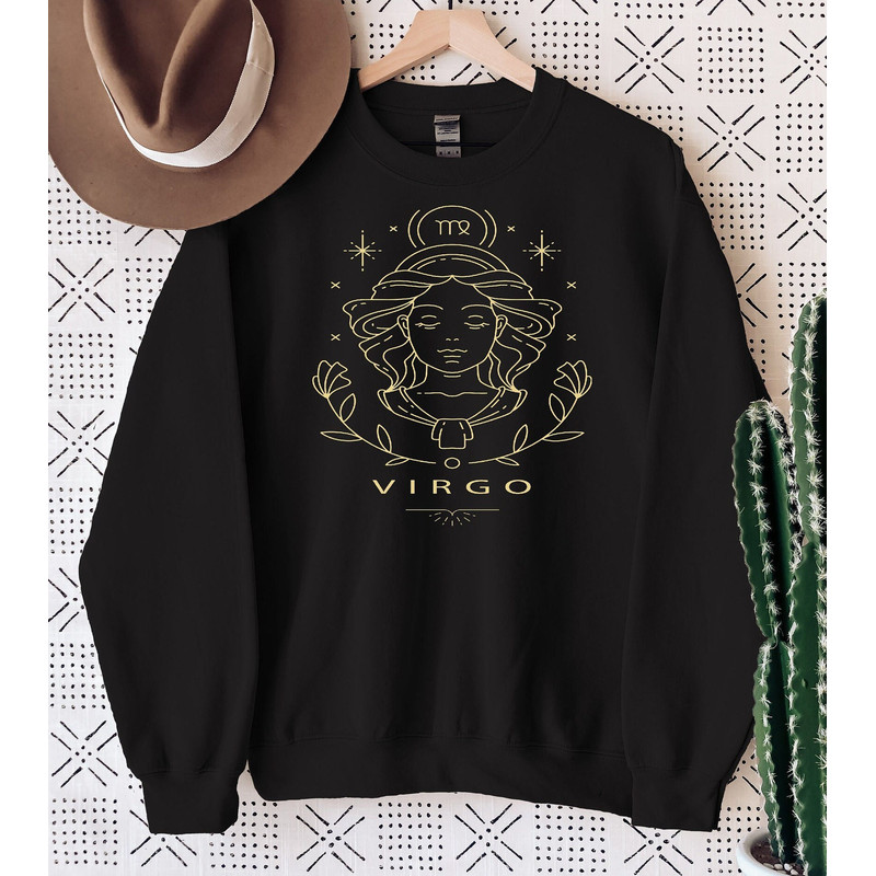 Virgo sign sweatshirt, zodiac sweatshirt, astrological shirt, Virgo gift, birthday sweatshirt, winter sweatshirt, Gift for her.jpg