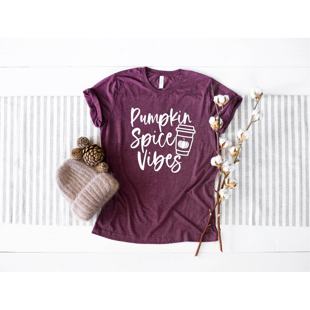 Pumpkin Spice Vibes Shirt, Pumpkin Latte Tee ,Fall Shirt ,Pumpkin Coffee, Women's Fall Clothing, Gift for Her, Pumpkin Time, Fall Season.jpg