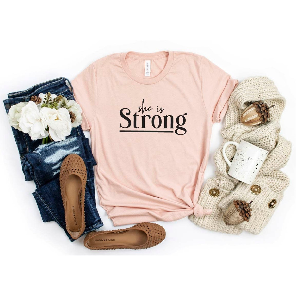 She is Strong Shirt, Christian Shirt, Faith Shirt, Church Shirt, Inspirational Shirt, Religious Shirt, God is love Shirt, Gift for Mom.jpg