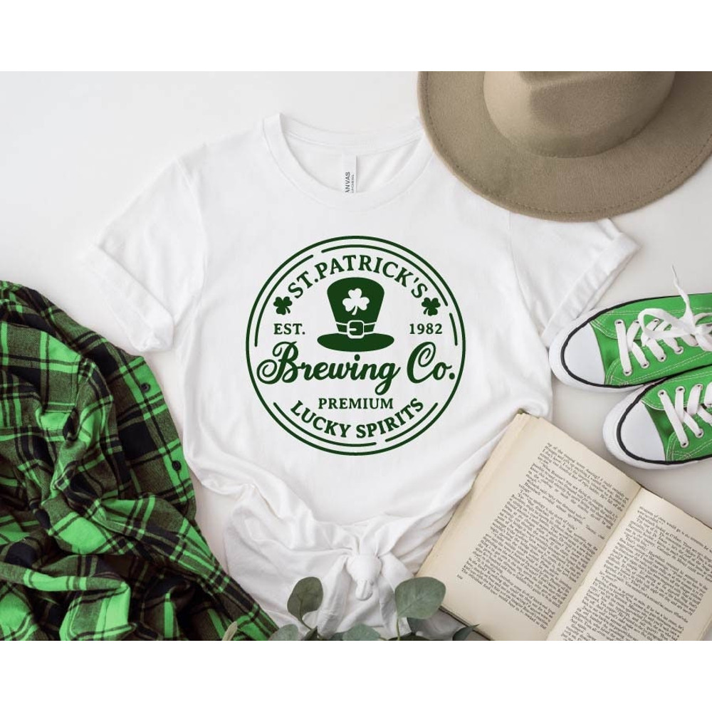 St.Patrick brewing co Shirts, Lucky Shirts, St Patrick Shirt, St Patrick Gift tee, St Patrick Dad Shirt, St patrick family shirt.jpg