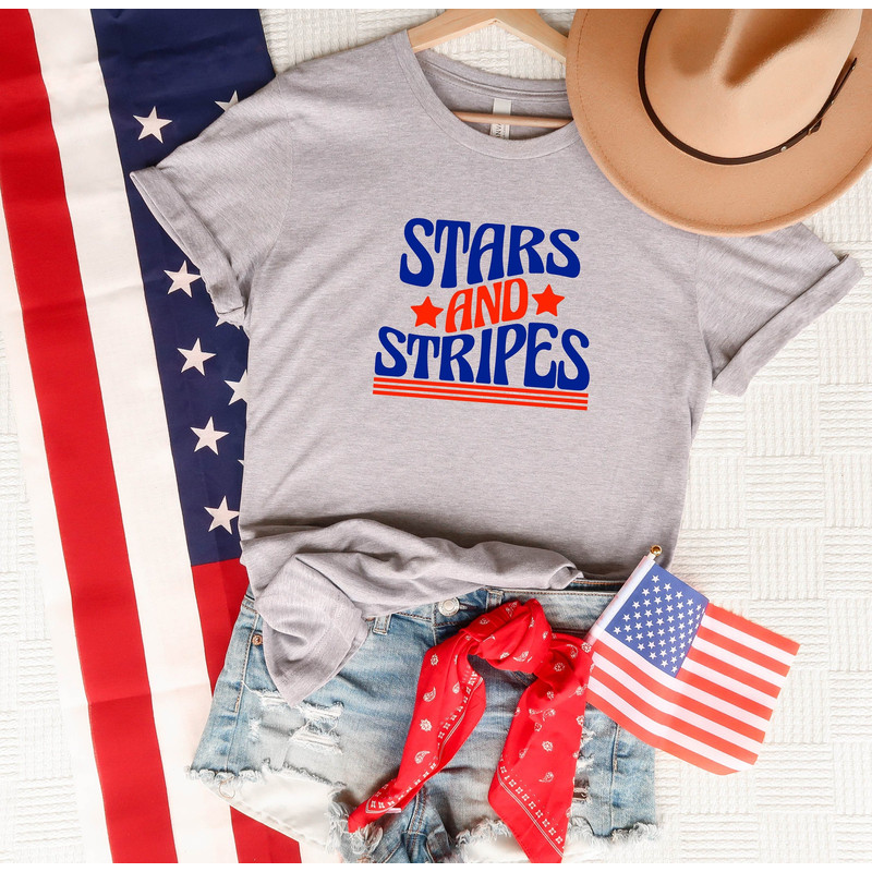 Stars and Stripes Shirt, 4th of July Shirt, Independence Day Gift Shirt, Patriotic Shirt, 4th of July Gift Tee, Patriotic Family Shirts, USA.jpg
