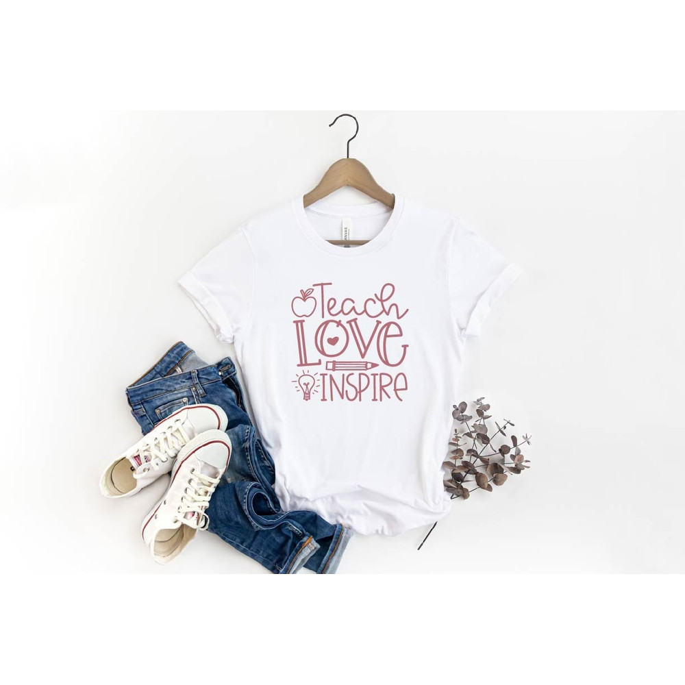 Teach Love Inspire Shirt,Teacher Shirt,Teacher Gift,Teacher Tee,Teacher Appreciation,Gift For Teacher,School Shirt,Back To School,Gift Tee.jpg