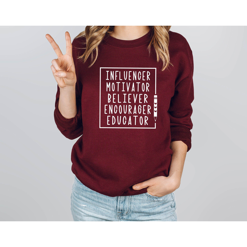 Teacher Sweatshirt,Influencer Motivator Teacher Sweater,Teach Life,Teacher Gifts,Back To School Hoodie,Teacher Shirt,Hoodie,Preschool,Gifts.jpg