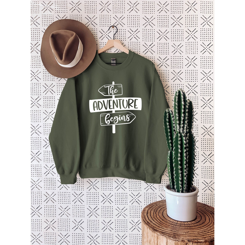 The Adventure Begins Sweatshirt,Adventurer Sweatshirt,Girls Trip Sweatshirt,Encampment Hoodie,Hiking Sweater,Adventure Awaits Hoodie.jpg