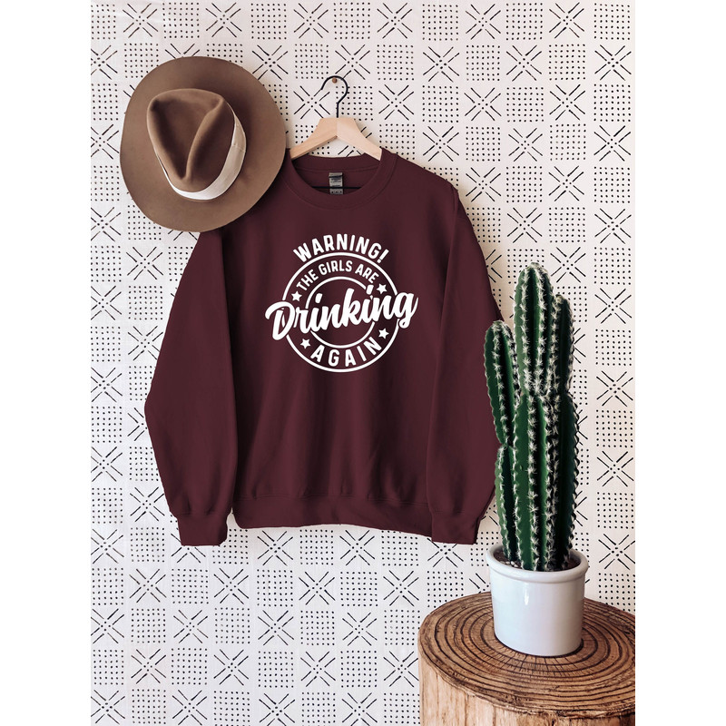 Warning The Girls Are Drinking Again,Wine Sweatshirt,Funny Wine Sweatshirt,Drinking Hoodie,Wine Sweater,Wine Lover Sweater,Wine Gift,Party.jpg