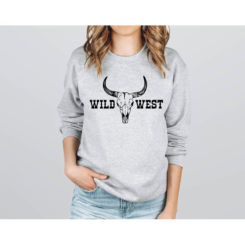 Wild West Sweatshirt,Cowboy Sweatshirt,Longhorn Skull,Country Sweatshirt,Northwestern Sweatshirt,Western Sweatshirt,Horsemanship Sweatshirt.jpg