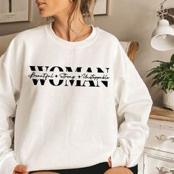 woman sweatshirt,strong woman shirt,motivational sweatshirt,inspirational,woman gift,she is strong,positive quote,pionee