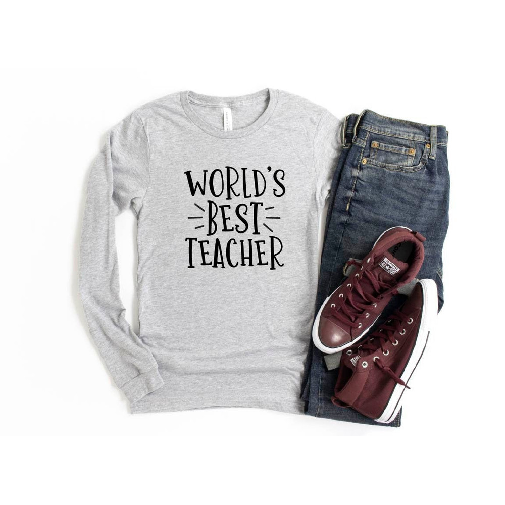 World's Best Teacher Long Sleeve, Teacher Shirt, Teacher Mama Long Sleeve, Teacher Gift, Gift for Mom, Long Sleeve Gift.jpg