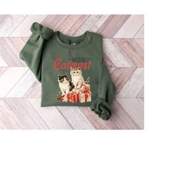 retro catmast sweatshirt, cat lover christmas shirt, funny christmas cat shirt, cat christmas sweatshirt