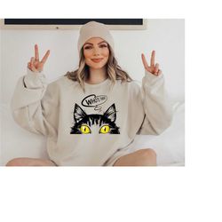 cat mama sweatshirt, who is there hoodie, funny cat sweatshirt, cat lover gift, plus size hoodies