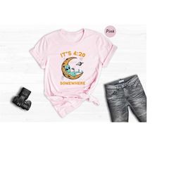 it's 4:20 somewhere weed moon alien shirt, alien shirt, funny ufo shirt, ufo gifts, space gift, science shirt, space lov